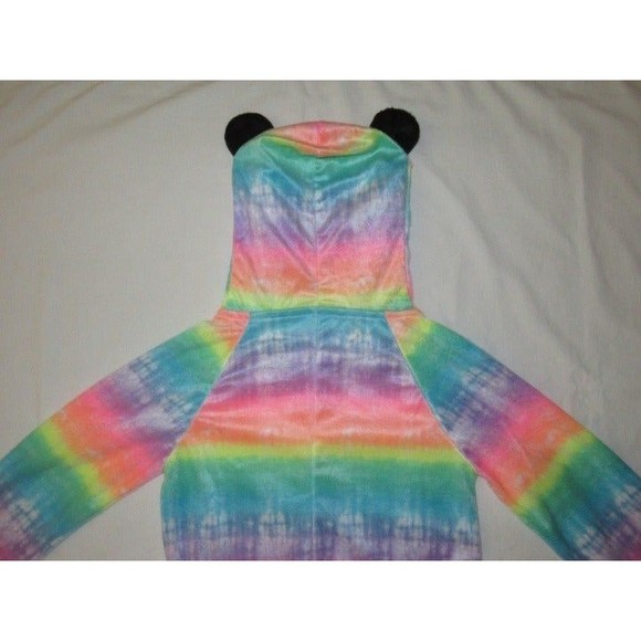 NEW One-Piece Pajamas Fleece L (10-12) Blanket Sleeper Union Suit Hooded Panda - Picture 8 of 9